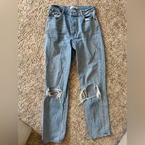 Abercrombie & Fitch size 8L wide leg 90s jeans distressed
